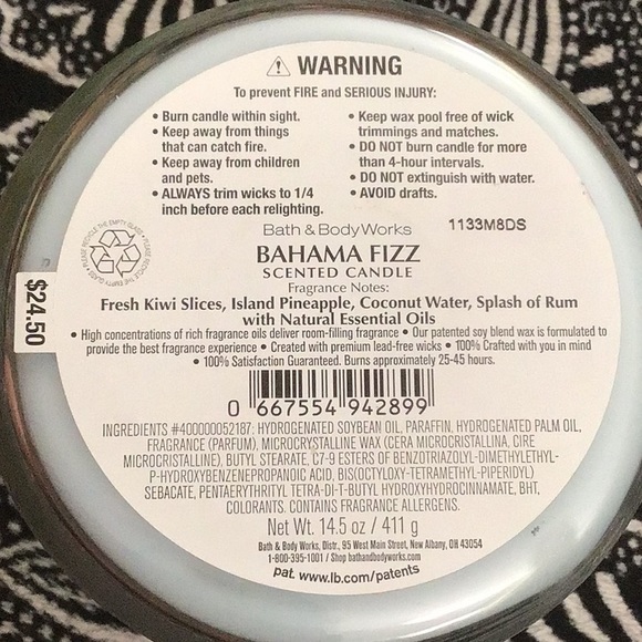 Bath and body works Bahama fizz candle. Price is firm. - Picture 3 of 3